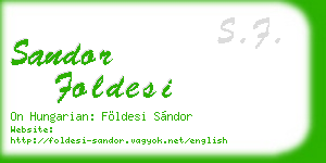 sandor foldesi business card